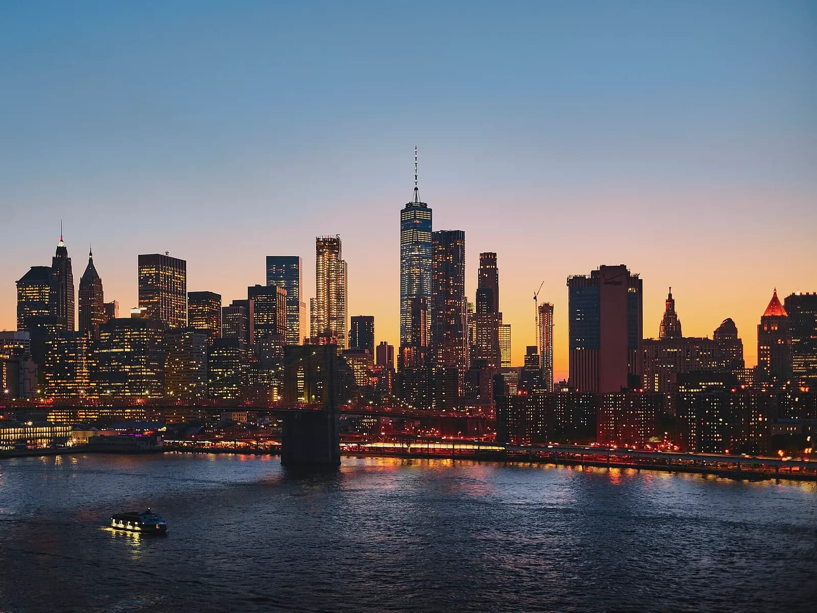 Foto: skyline de Manhattan al atardecer
