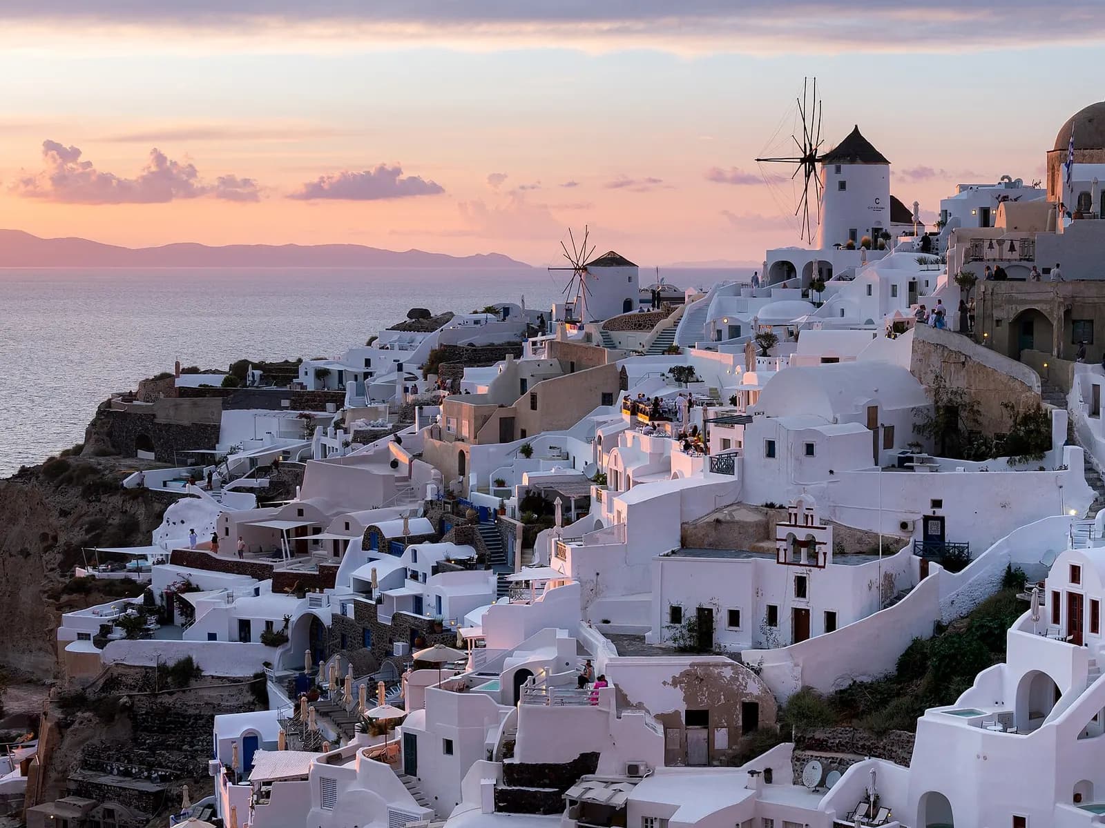 Foto: caldera de Santorini desde el mar
